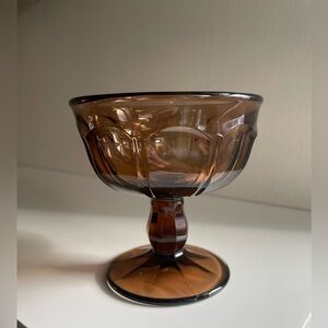 Amber Glass Pedestal Dessert Coupe